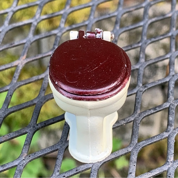 🤩3/$20 Vintage Mini Dollhouse Toilet White Brown Tootsietoy Cast Metal Iron - Picture 8 of 15